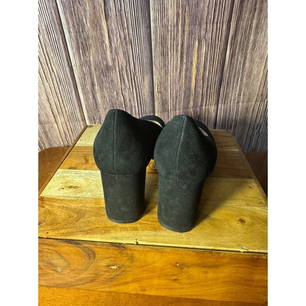 Bandolino Block Heel Pumps Womens 9M Black Faux Suede Round Toe Platform Shoes - Picture 4 of 7